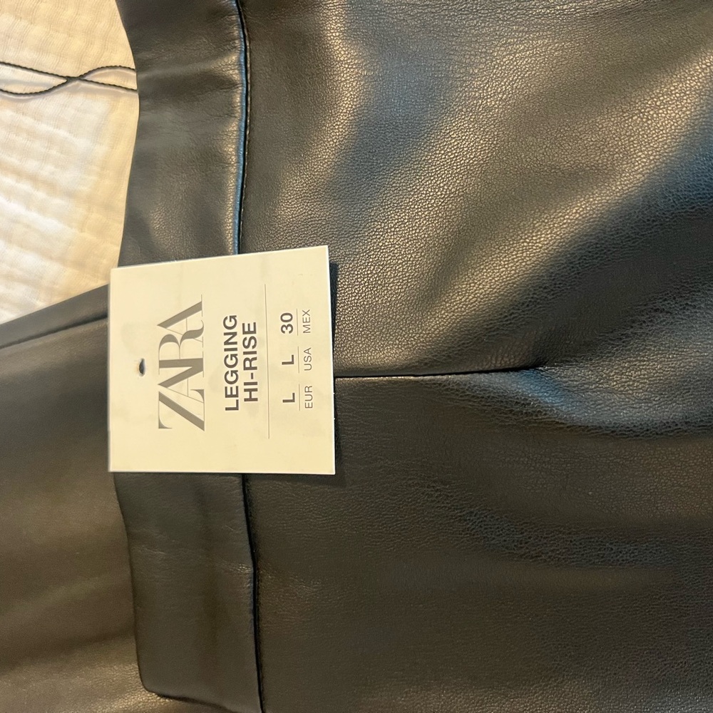 Zara Pleather high waisted ankle pants - Picture 5 of 5